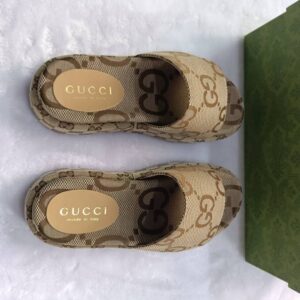 Gucci Women's Platform Slide Sandal GG Canvas - Image 4