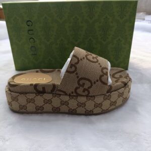 Gucci Women's Platform Slide Sandal GG Canvas - Image 5
