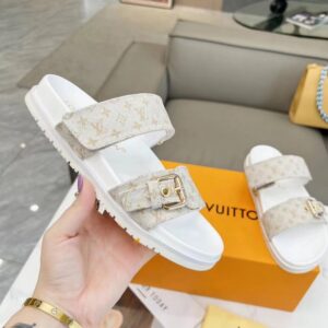 Louis Vuitton Designer Leather Trainer Slippers - Image 6
