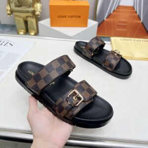 Louis Vuitton Designer Leather Trainer Slippers - Image 4