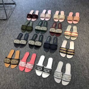 Embroidered Dior Dway Flat Slide - Image 4