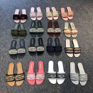 Embroidered Dior Dway Flat Slide - Image 5
