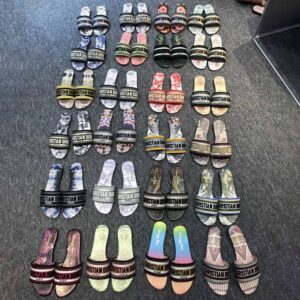 Embroidered Dior Dway Flat Slide - Image 9
