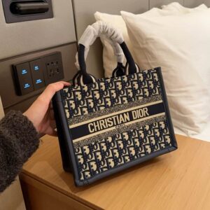 Dior Luxury Designer Book Tote Handbags with the Dior Oblique Motif - Image 3