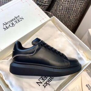 Alexander McQueen White Black Snake Oversized Casual Sneakers - Image 2