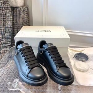 Alexander McQueen White Black Snake Oversized Casual Sneakers - Image 4