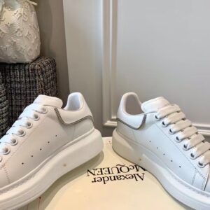 Alexander McQueen White Black Snake Oversized Casual Sneakers - Image 9