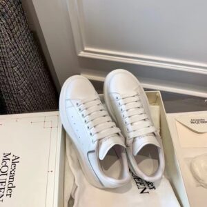 Alexander McQueen White Black Snake Oversized Casual Sneakers - Image 11
