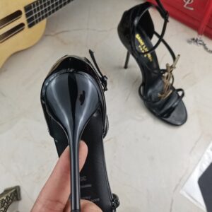 Saint Laurent Cassandra YSL Medallion Stiletto Sandals - Image 7