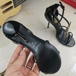 Saint Laurent Cassandra YSL Medallion Stiletto Sandals - Image 5