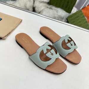 Gucci Suede Interlocking G Flat Sandals - Image 11