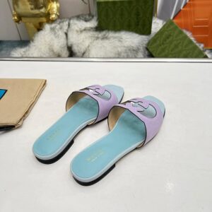 Gucci Suede Interlocking G Flat Sandals - Image 9