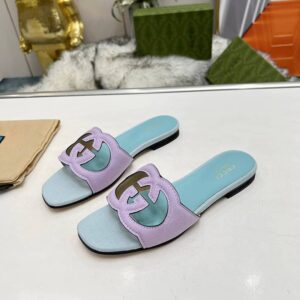 Gucci Suede Interlocking G Flat Sandals - Image 7