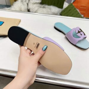 Gucci Suede Interlocking G Flat Sandals - Image 5