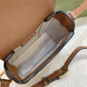 GUCCI New Denim GG Monogram Dollar Mini Horsebit 1955 Crossbody Bag - Image 9