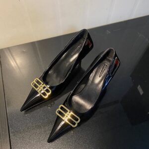 Genuine Leather Balenciaga Square Knife BB 7.5cm Pump - Image 9