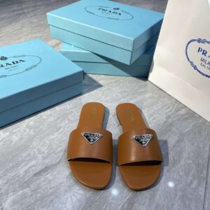 Prada Logo Plaque Flat Sandals - Image 9