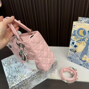 DIOR Luxury Designer Handbags Small Lady Dior My ABCDior Bag Pink for Women - Image 9