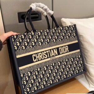 Dior Luxury Designer Book Tote Handbags with the Dior Oblique Motif - Image 4