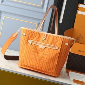Louis Vuitton Neverfull Monogram Canvas Designer Tote Handbags - Image 3