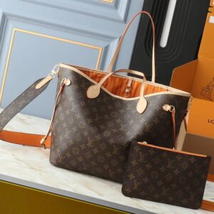 Louis Vuitton Neverfull Monogram Canvas Designer Tote Handbags - Image 5
