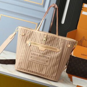 Louis Vuitton Neverfull Monogram Canvas Designer Tote Handbags - Image 4