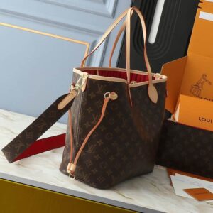 Louis Vuitton Neverfull Monogram Canvas Designer Tote Handbags - Image 2