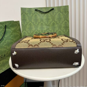 Gucci Diana NM Bamboo Handle Tote Jumbo GG Canvas Bags - Image 4