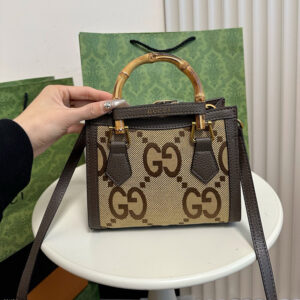 Gucci Diana NM Bamboo Handle Tote Jumbo GG Canvas Bags - Image 7
