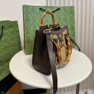 Gucci Diana NM Bamboo Handle Tote Jumbo GG Canvas Bags - Image 9