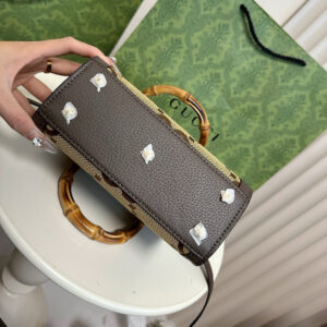 Gucci Diana NM Bamboo Handle Tote Jumbo GG Canvas Bags - Image 10
